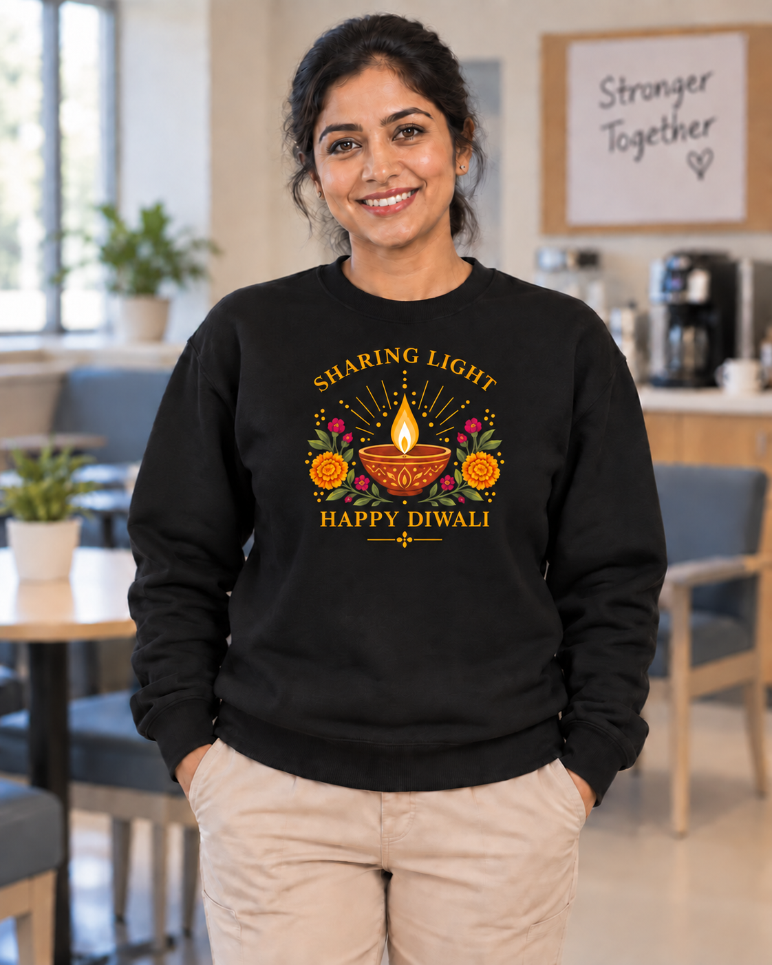 Sharing Light Happy Diwali Crewneck Sweatshirt | Nursify