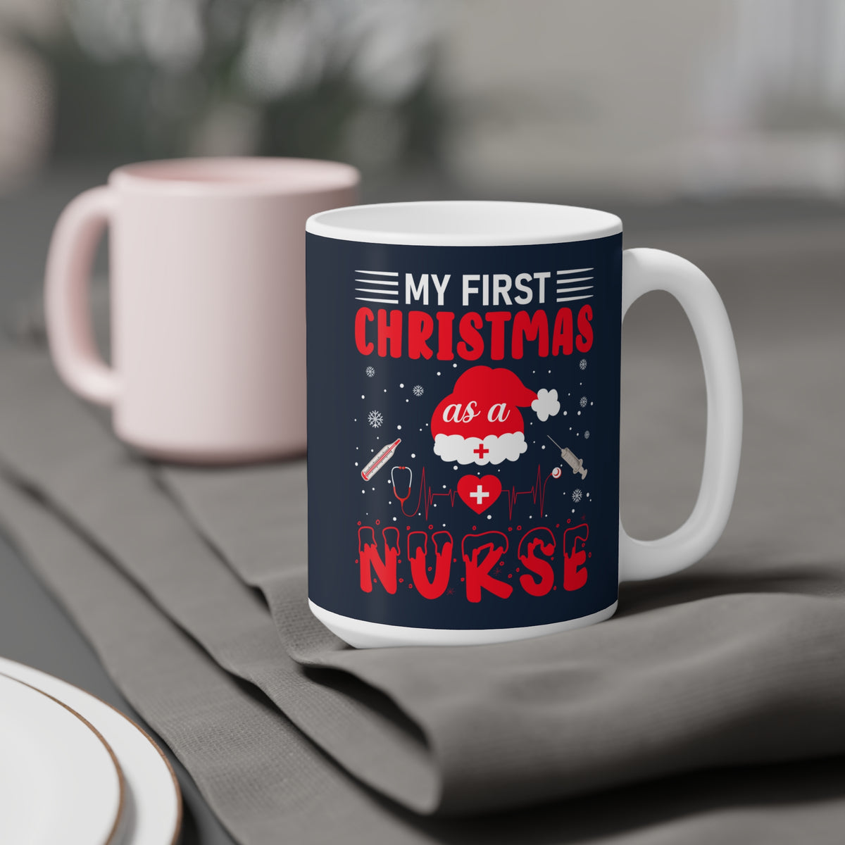 My First Christmas as a Nurse Mug, Stethoscope