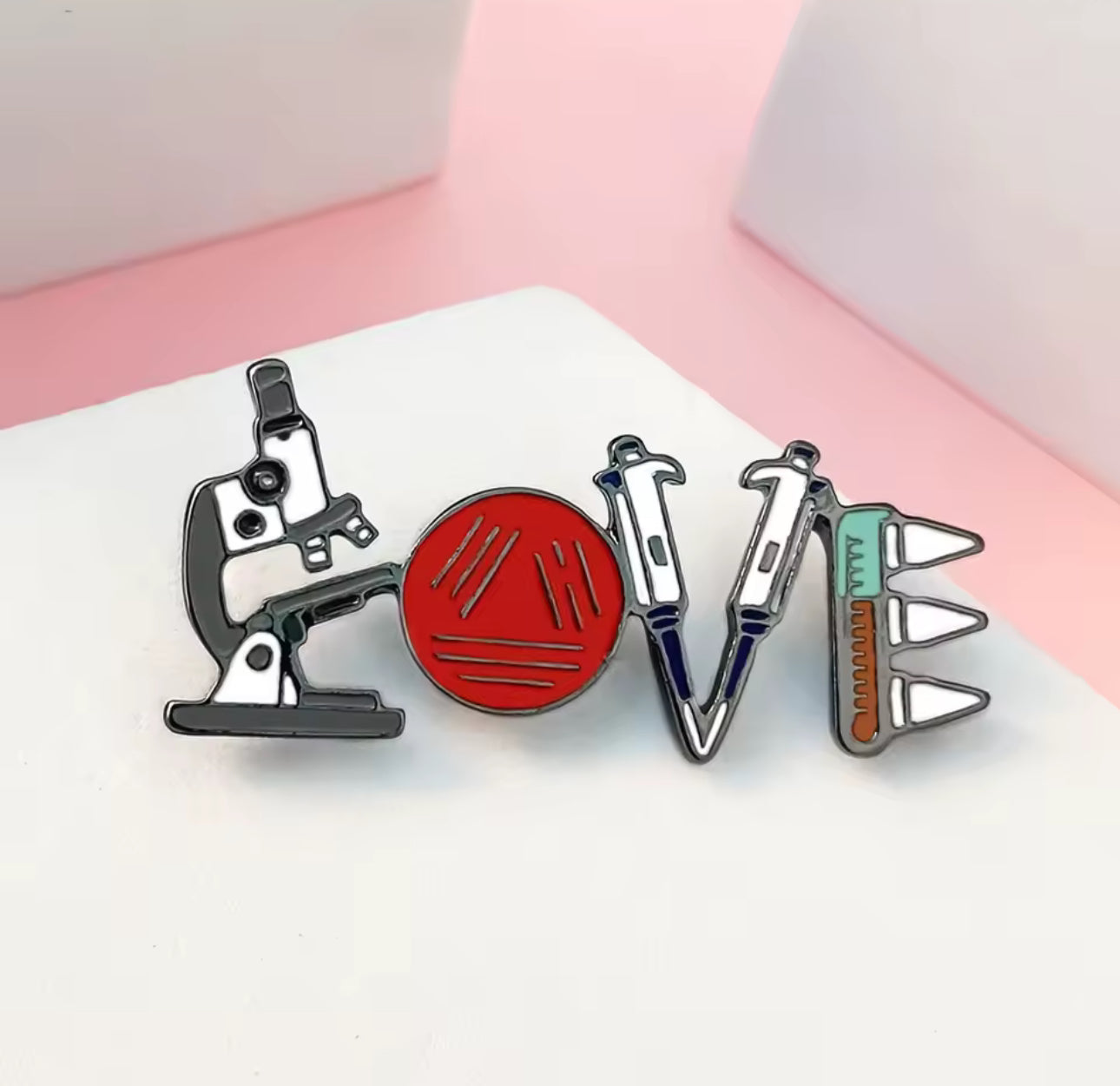 Science Enamel Pins β Test Tube, Germ Cell & Microscope, Lab Flask, and LOVE Design Pins for STEM Lovers, Lab Techs & Healthcare Pros