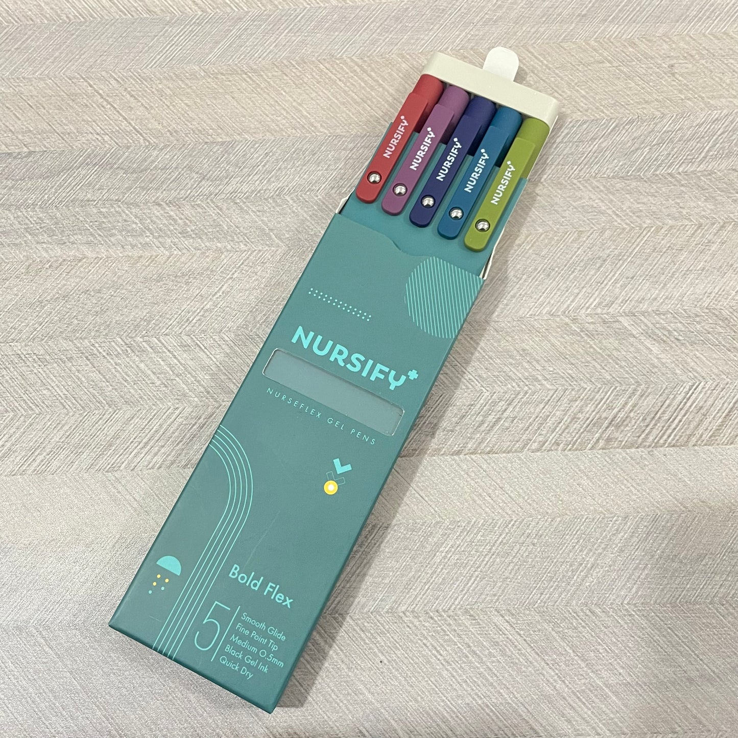 Nursify+ NurseFlex Gel Pens – Fine Point Black Ink (5-Pack)