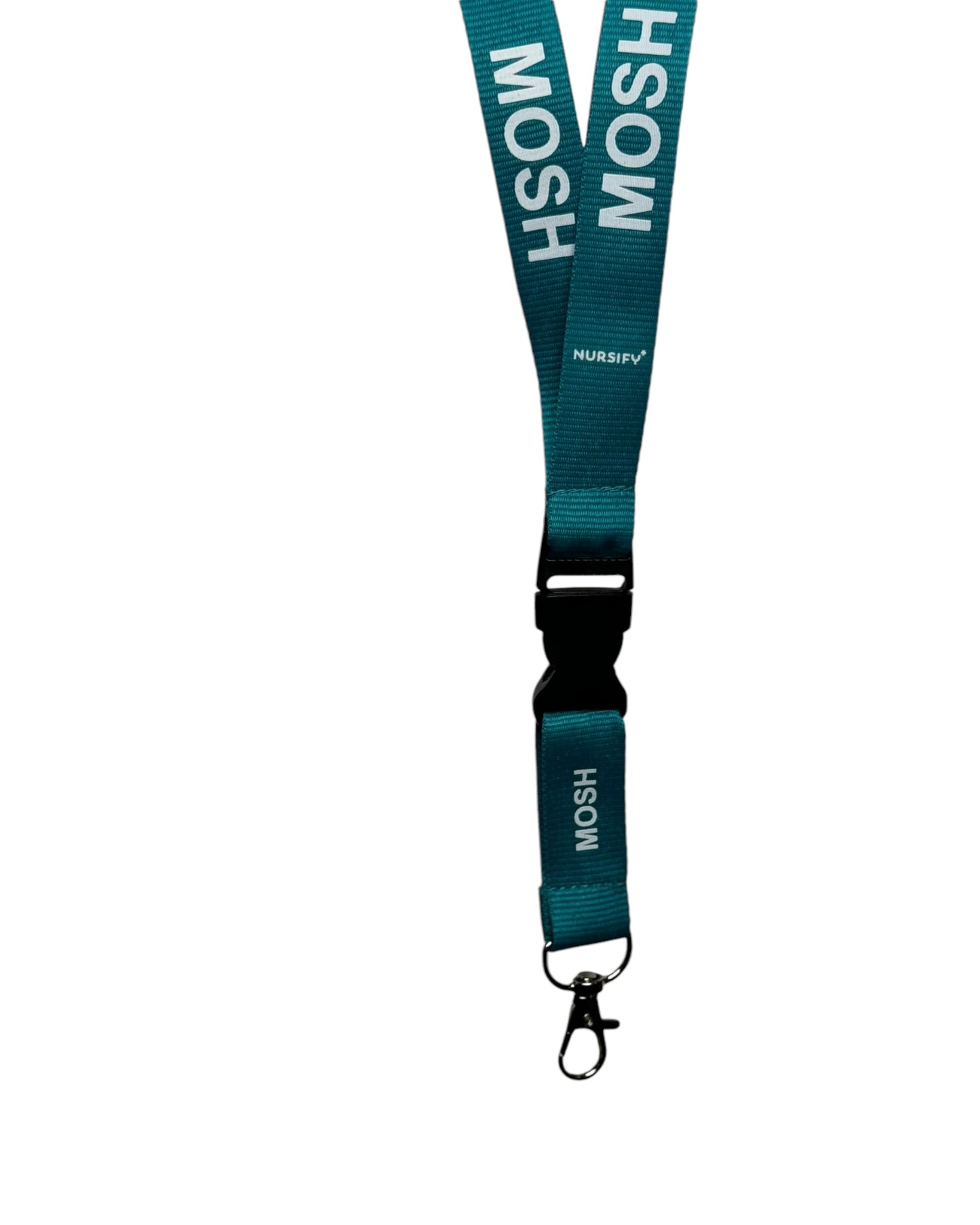 Custom MOSH lanyard in Cool Teal Color