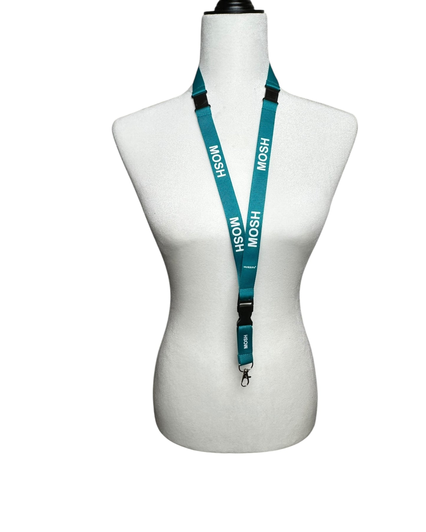 Custom MOSH lanyard in Cool Teal Color