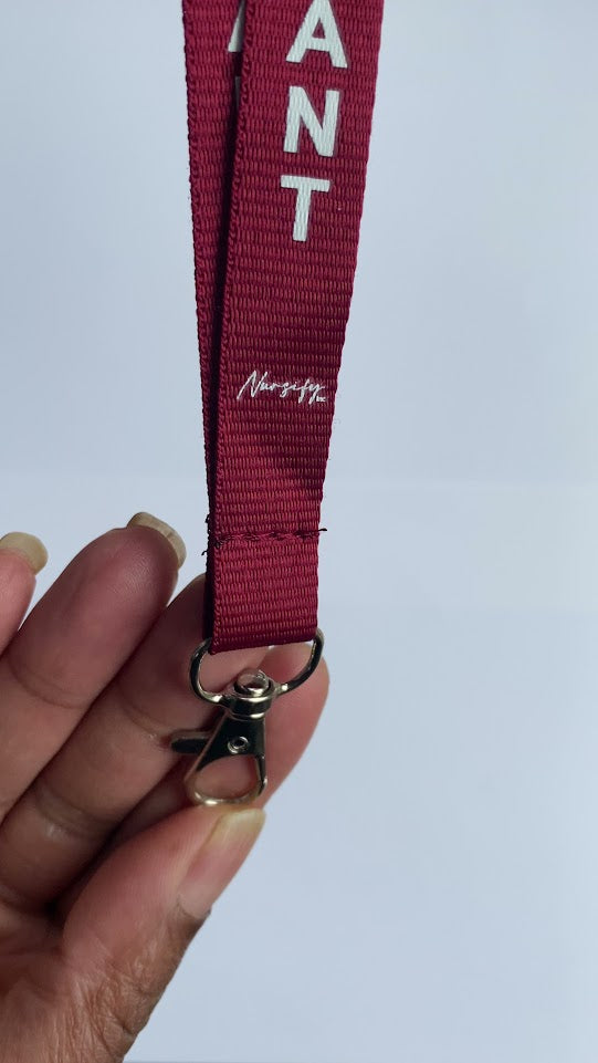 NURSE LANYARD GREY, badge holder/key holder with 2 breakaway, Nurse Gift