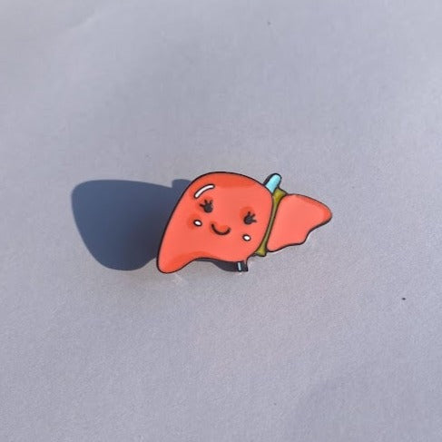 LIVER ORGAN ENAMEL PIN | Cute Accessory for Scrubs and Work Bag | Ideal Gift for Healthcare Professionals