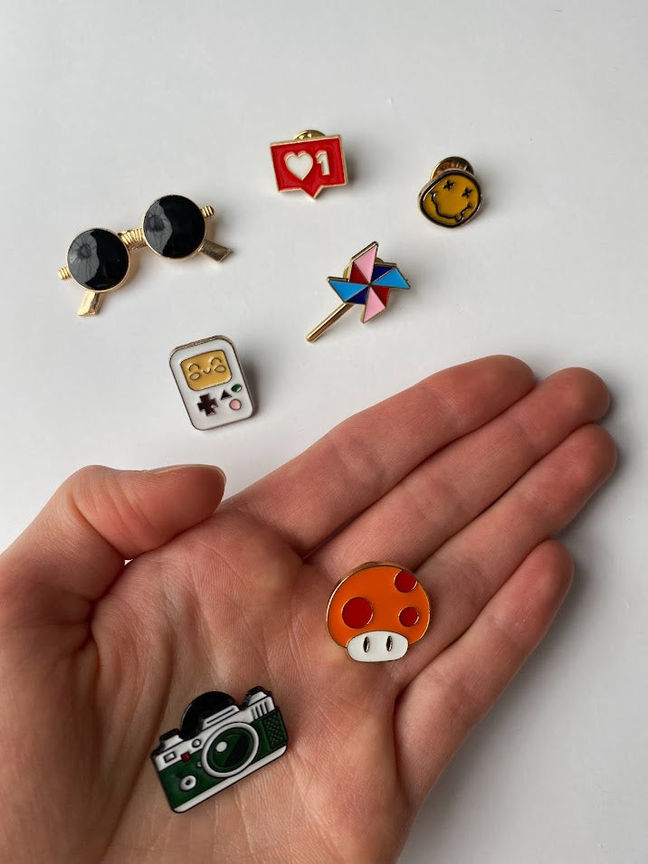 RANDOM ENAMEL PINS, Enamel Pins, Gaming, Social Media, Clothing Accessory