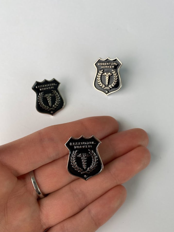ESSENTIAL WORKER ENAMEL PIN, Essential Worker, Important Services, Key Worker