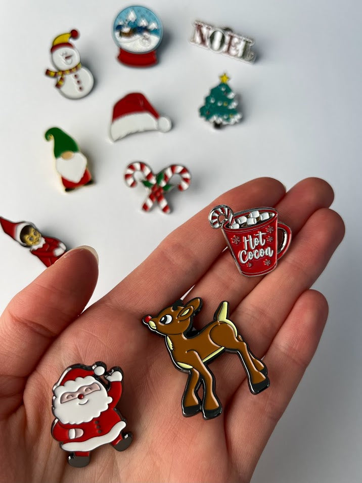 CHRISTMAS ENAMEL PINS, Holiday Pins, Christmas Pins, Small Christmas Gifts, Festive Accessories