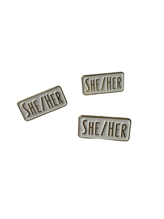 SHE/HER PRONOUN ENAMEL PIN, Pronoun Pin, Gender Identity Pin,