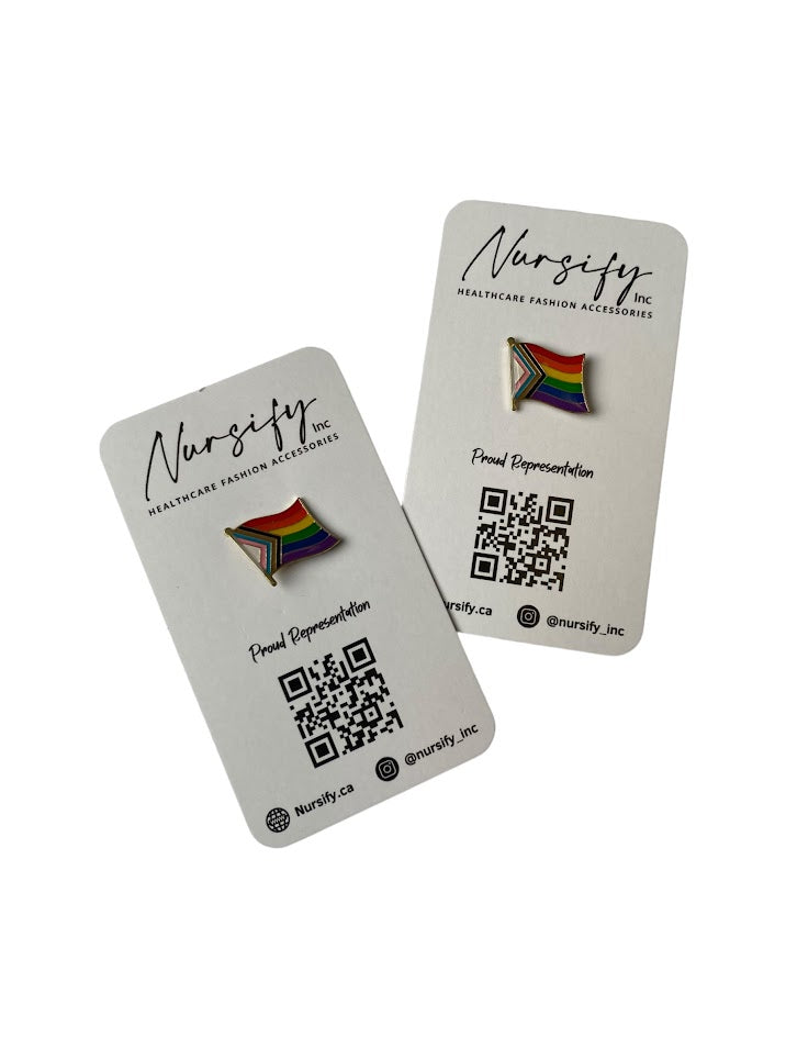 PROGRESS FLAG ENAMEL PIN, 2SLGBTQIA+ Support, Pride Representation, Pride Gift