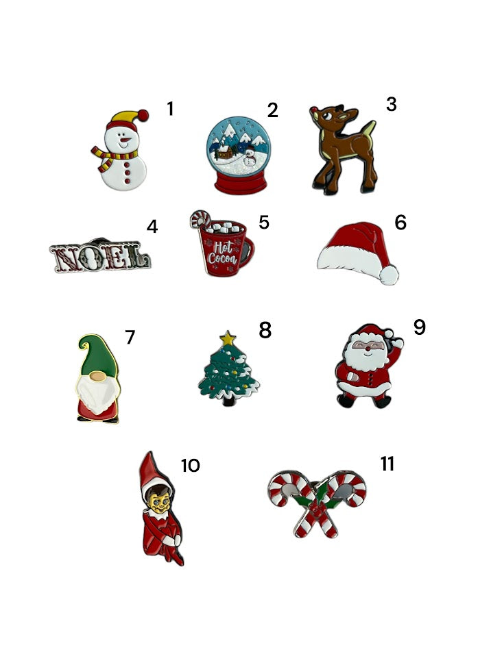 CHRISTMAS ENAMEL PINS, Holiday Pins, Christmas Pins, Small Christmas Gifts, Festive Accessories