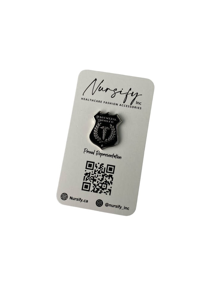 ESSENTIAL WORKER ENAMEL PIN, Essential Worker, Important Services, Key Worker
