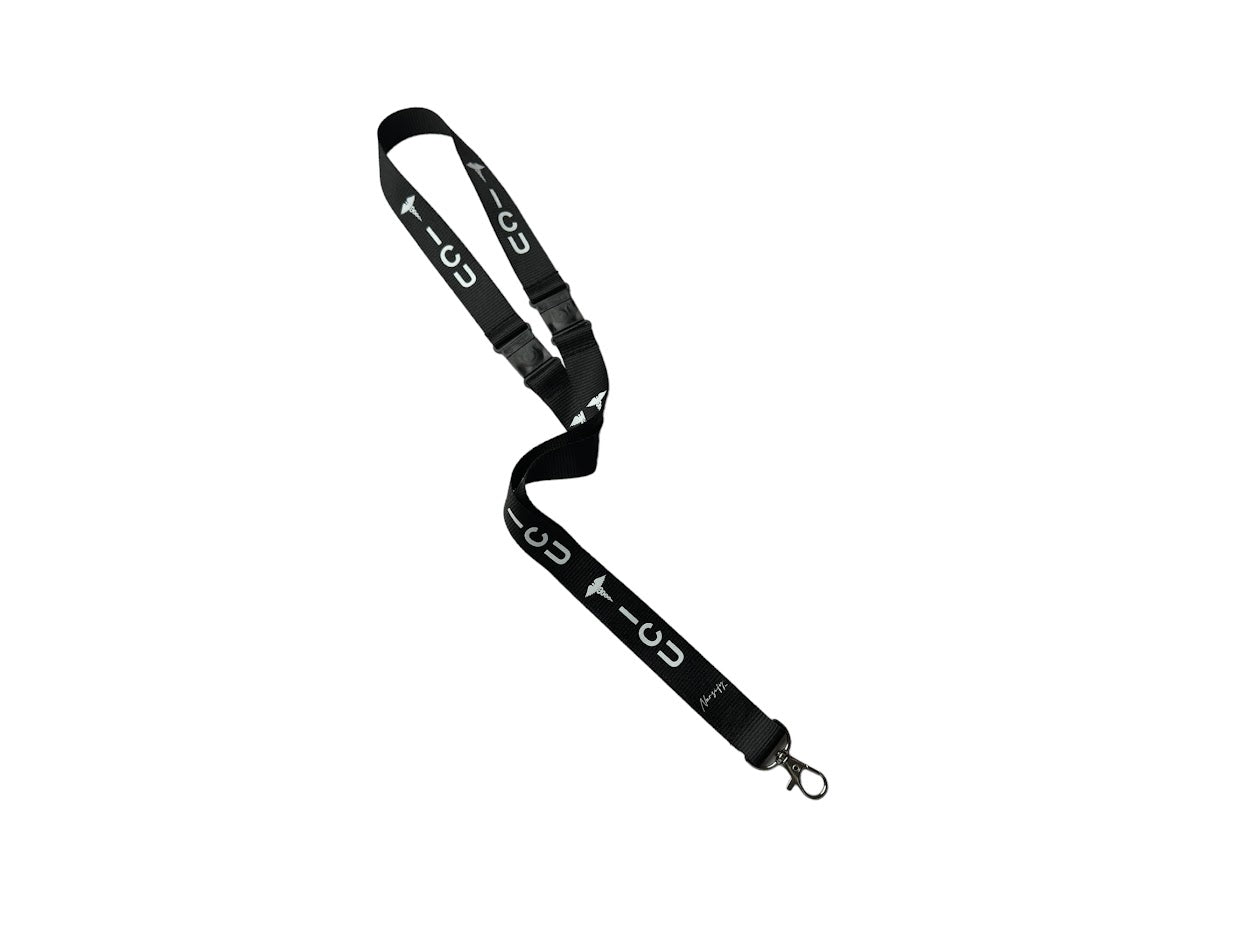BLACK ICU LANYARD, Badge holder/key holder with 2 breakaways, Intensiv –  Nursify Inc