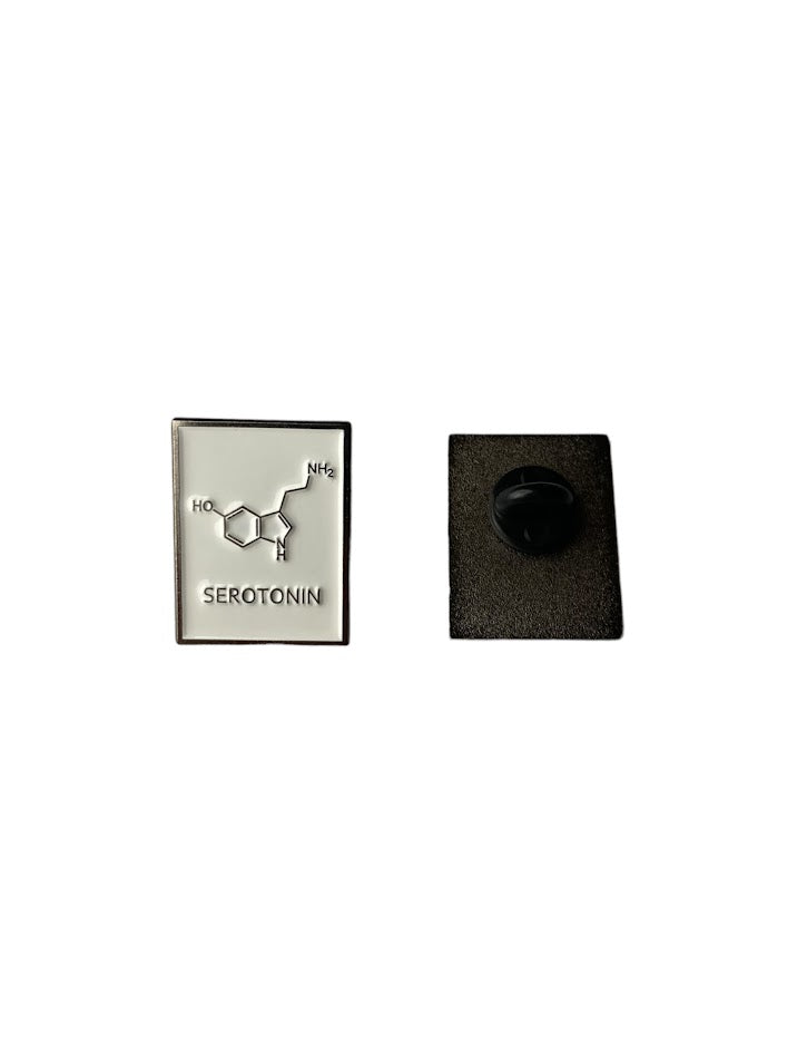 CHEMICAL STRUCTURE ENAMEL PIN, Caffeine, Dopamine, Serotonin, Chemistry Pin