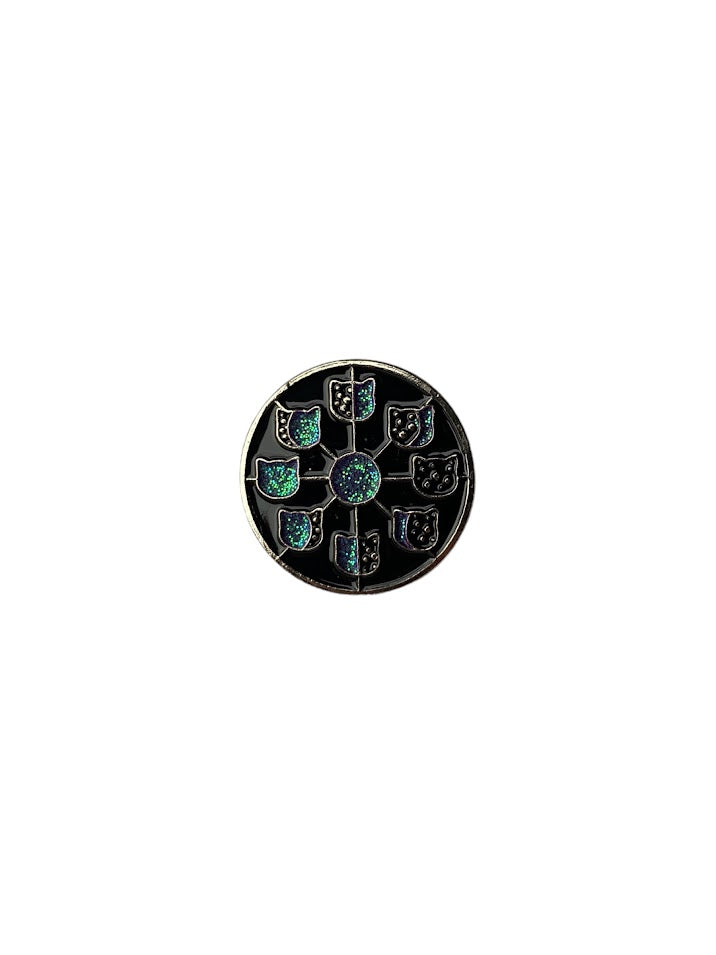 CAT ENAMEL PIN, CATSA Pin, Fat Cat, Pin, Cat Moon Cycle Pin, Cat Lover Gift