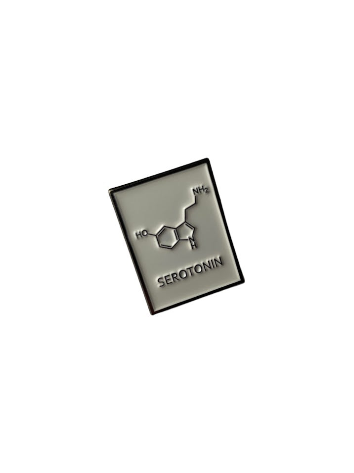 CHEMICAL STRUCTURE ENAMEL PIN, Caffeine, Dopamine, Serotonin, Chemistry Pin