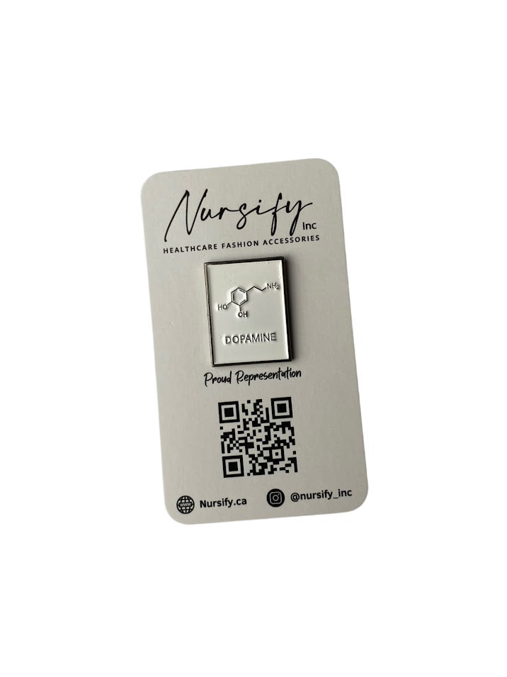 CHEMICAL STRUCTURE ENAMEL PIN, Caffeine, Dopamine, Serotonin, Chemistry Pin