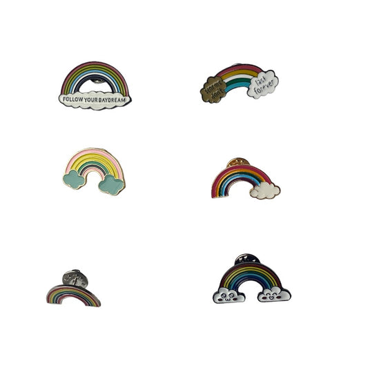RAINBOW ENAMEL PINS, Different Rainbow Pins, Clothing Accessory, Rainbow Designs