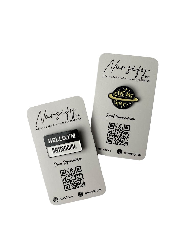 INTROVERT ENAMEL PIN, Antisocial, Shy Pin