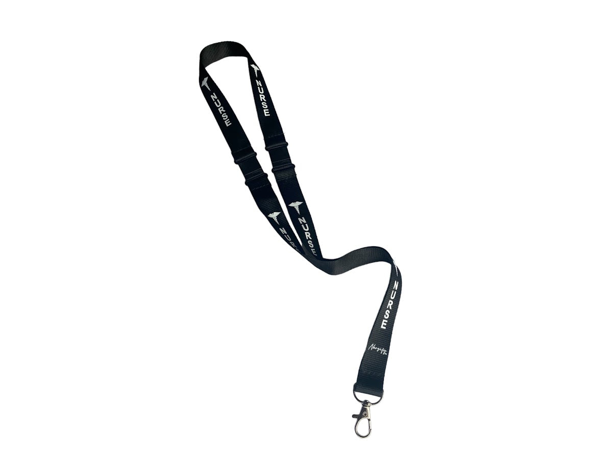 BLACK NURSE LANYARD