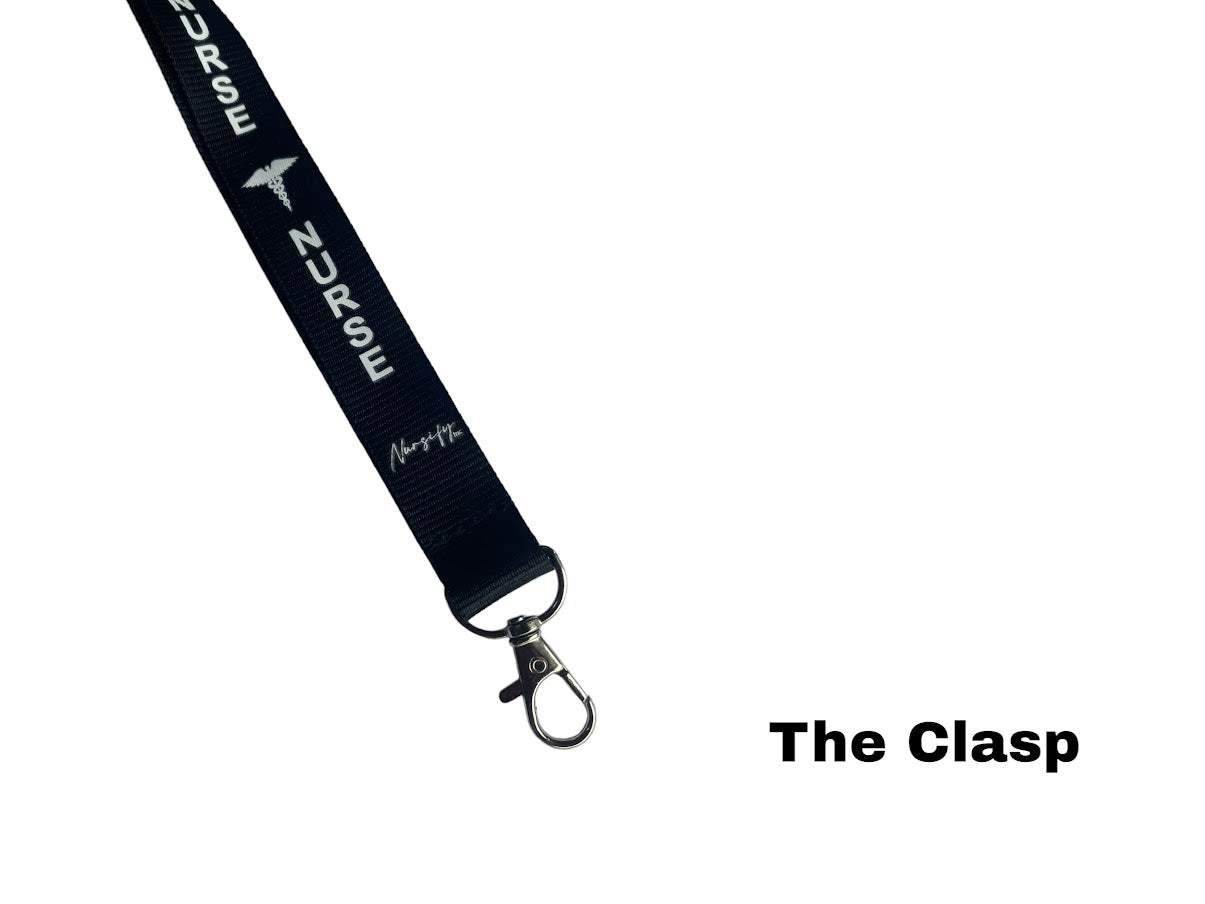BLACK NURSE LANYARD