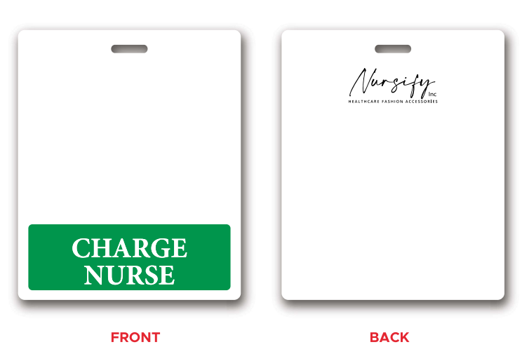 GREEN CHARGE NURSE BADGE BUDDY, Nurse Badge Buddy, Nurse Id, Nurse Gift, Horizontal Badge Buddy, Nurse Bae