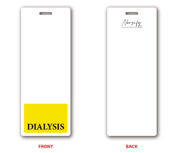 YELLOW DIALYSIS BADGE BUDDY, Dialysis Badge Buddy, Healthcare Id, Healthcare Gift, Vertical Badge Buddy, Healthcare Bae