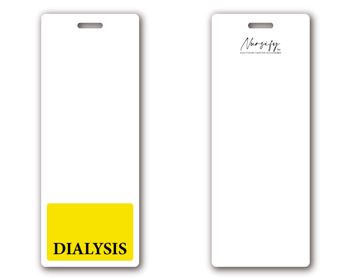 YELLOW DIALYSIS BADGE BUDDY, Dialysis Badge Buddy, Healthcare Id, Healthcare Gift, Vertical Badge Buddy, Healthcare Bae