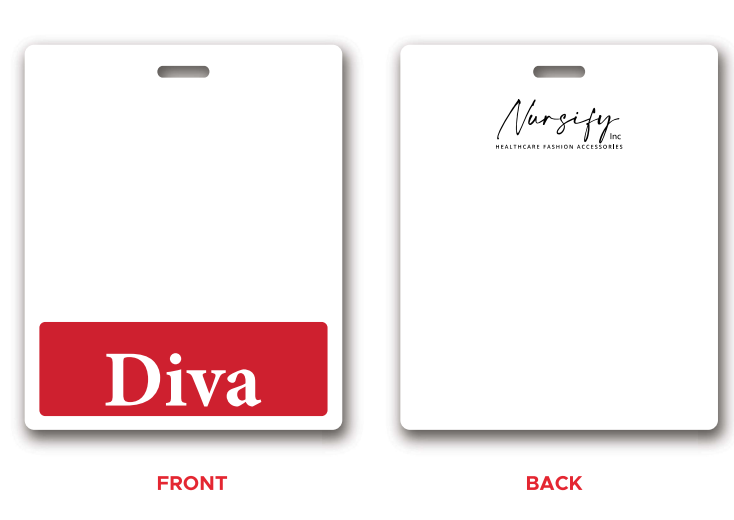 RED DIVA BADGE BUDDY, Diva Badge Buddy, Healthcare Id, Healthcare Gift, Horizontal Badge Buddy, Healthcare Bae