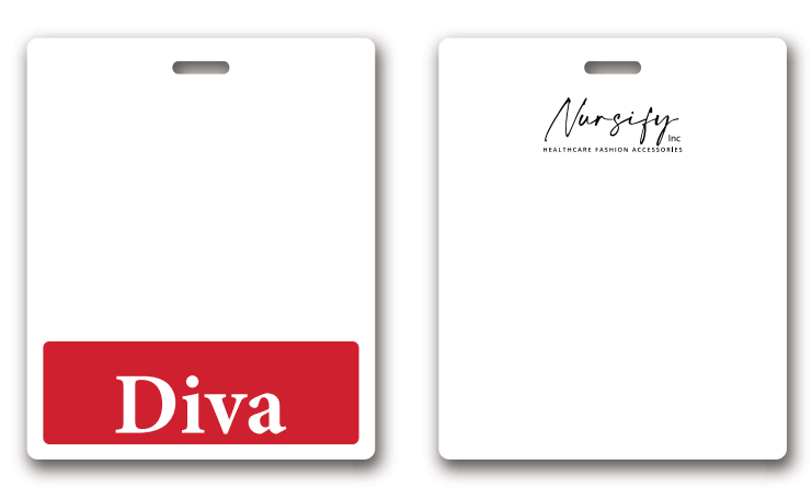 RED DIVA BADGE BUDDY, Diva Badge Buddy, Healthcare Id, Healthcare Gift, Horizontal Badge Buddy, Healthcare Bae