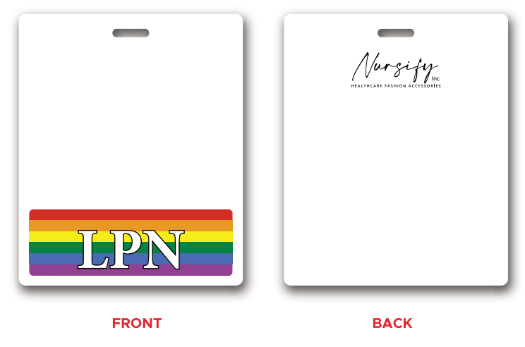 RAINBOW LPN BADGE BUDDY, Nurse Badge Buddy, Nurse Id, Nurse Gift, Horizontal Badge Buddy, Nurse Bae, Pride Gift, Rainbow Pride Gift