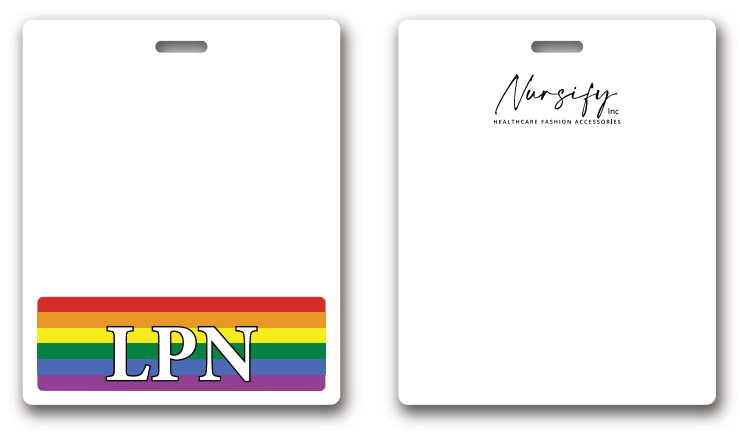 RAINBOW LPN BADGE BUDDY, Nurse Badge Buddy, Nurse Id, Nurse Gift, Horizontal Badge Buddy, Nurse Bae, Pride Gift, Rainbow Pride Gift