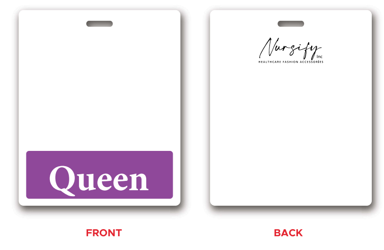 PURPLE QUEEN BADGE BUDDY, Queen Badge Buddy, Healthcare Id, Healthcare Gift, Horizontal Badge Buddy, Healthcare Bae