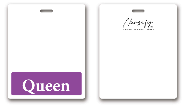 PURPLE QUEEN BADGE BUDDY, Queen Badge Buddy, Healthcare Id, Healthcare Gift, Horizontal Badge Buddy, Healthcare Bae