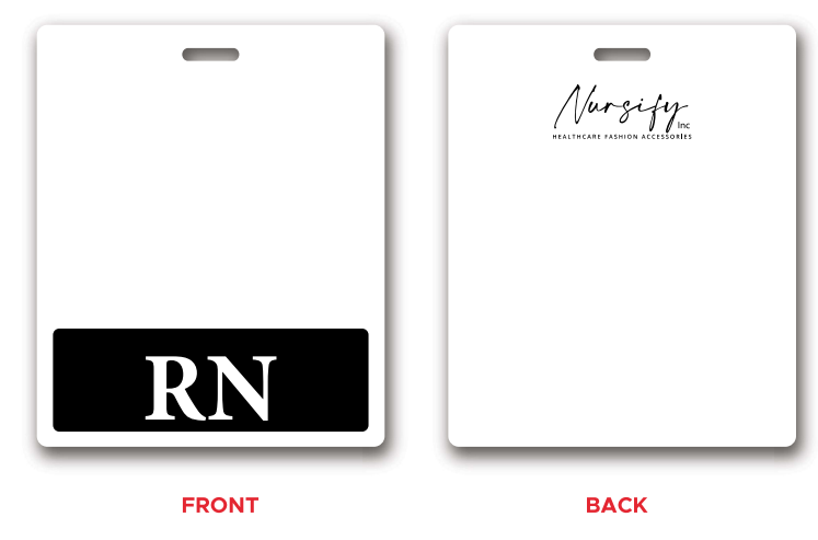 BLACK RN BADGE BUDDY, Nurse Badge Buddy, Nurse Id, Nurse Gift, Horizontal Badge Buddy, Nurse Bae