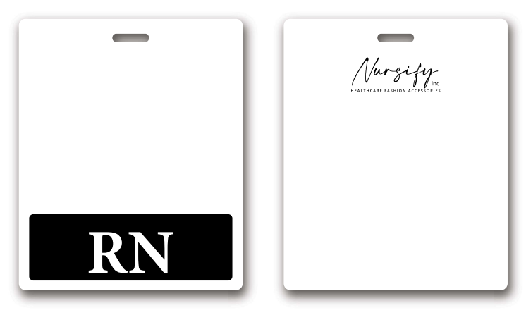 BLACK RN BADGE BUDDY, Nurse Badge Buddy, Nurse Id, Nurse Gift, Horizontal Badge Buddy, Nurse Bae