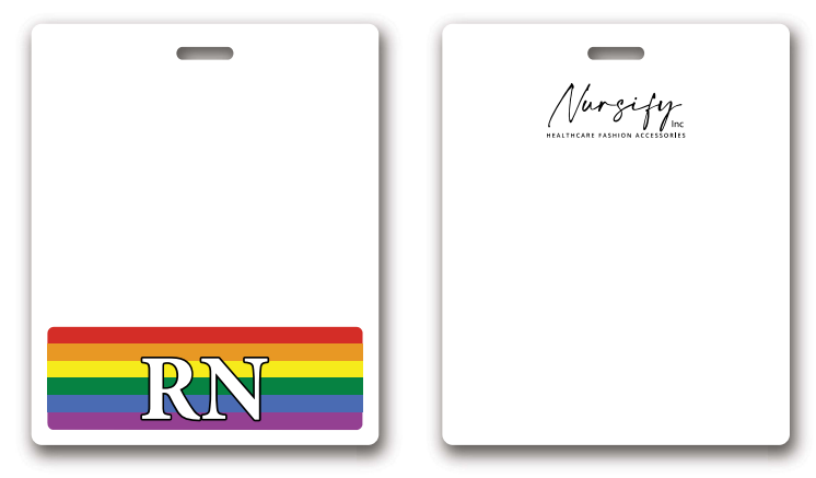 RAINBOW RN BADGE BUDDY, Nurse Badge Buddy, Nurse Id, Nurse Gift, Horizontal Badge Buddy, Nurse Bae, Pride Gift, Rainbow Pride Gift