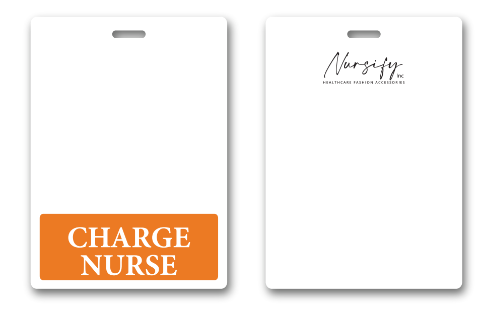 ORANGE CHARGE NURSE BADGE BUDDY, Nurse Badge Buddy, Nurse Id, Nurse Gift, Horizontal Badge Buddy, Nurse Bae