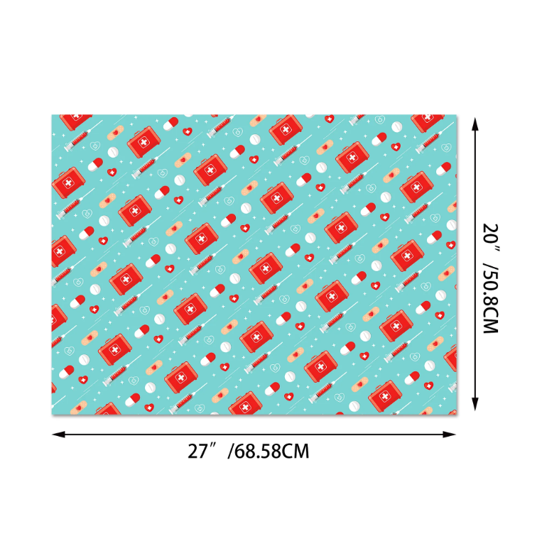 Nurse Themed Wrapping Paper for healthcare professionals gift, 12 sheets 4 Different Patterns, Great for Christmas Nurse Gifts