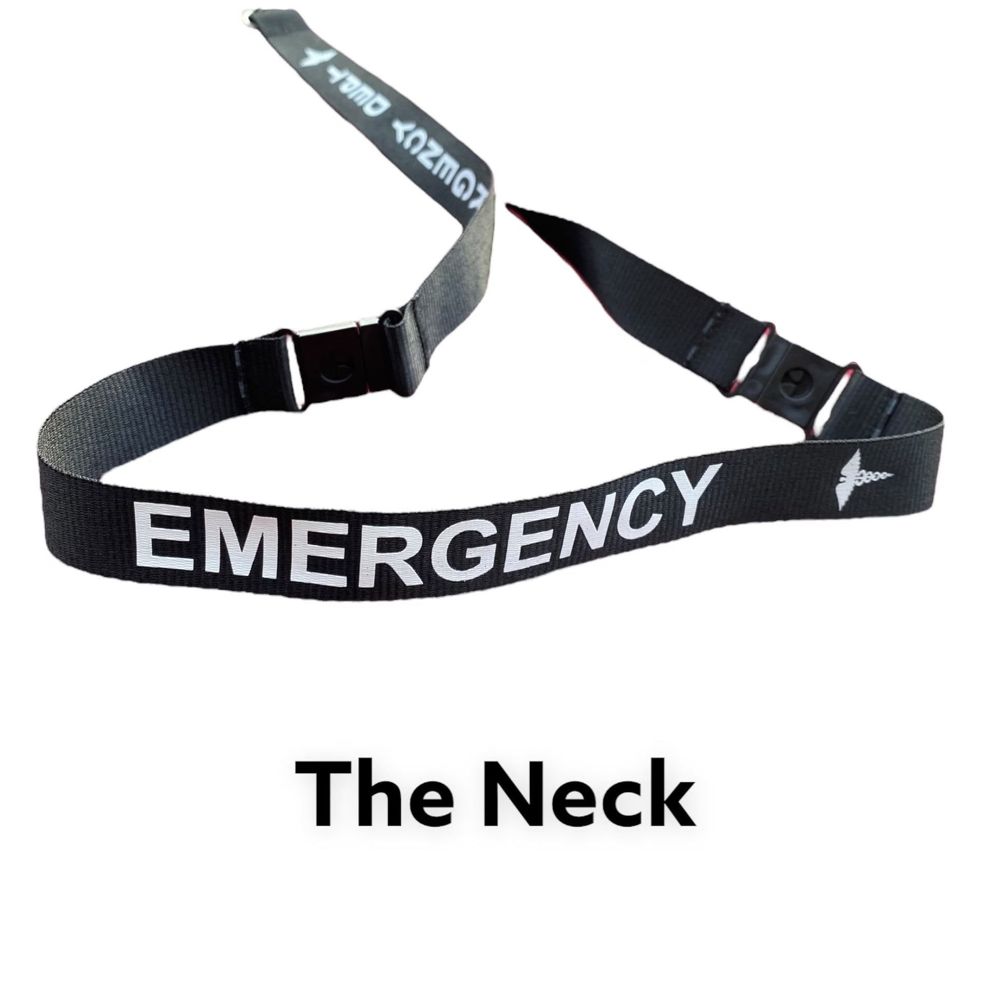 Emergency Department lanyard with bold lettering and dual breakaway clips for ER nurse safety