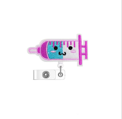 Cute Medical Badge Reels – Embroidered Nurse Badge Holder Collection | Heart, Brain, Lungs, Syringe, Uterus & More