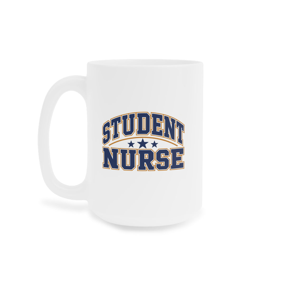 Student Nurse Mug, Collegiate Navy, 15 oz, centred supplier side view