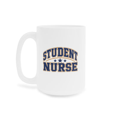 Student Nurse Mug, Collegiate Navy, 15 oz, centred supplier side view