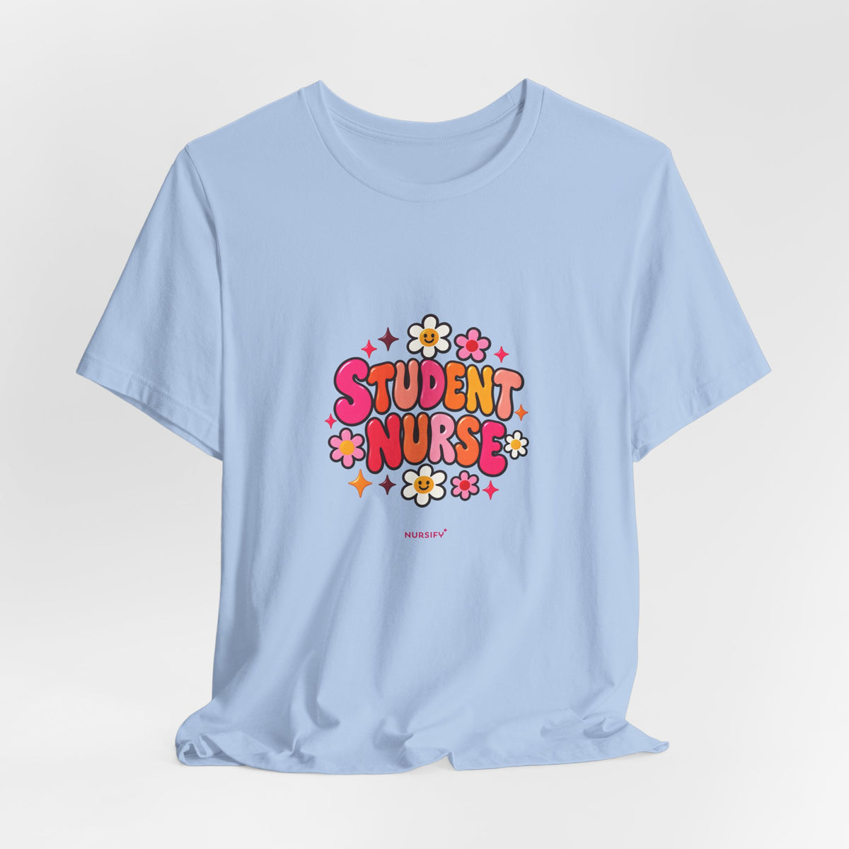 Student Nurse T-Shirt | Floral Button Design