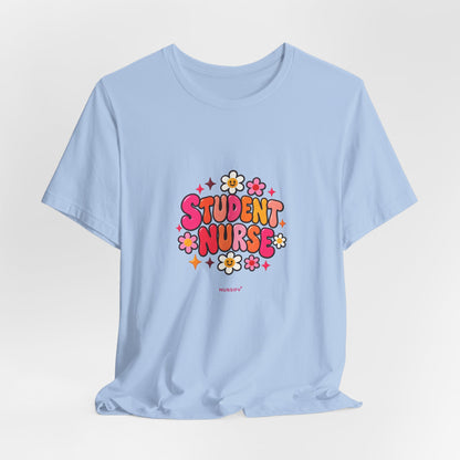 Student Nurse T-Shirt | Floral Button Design