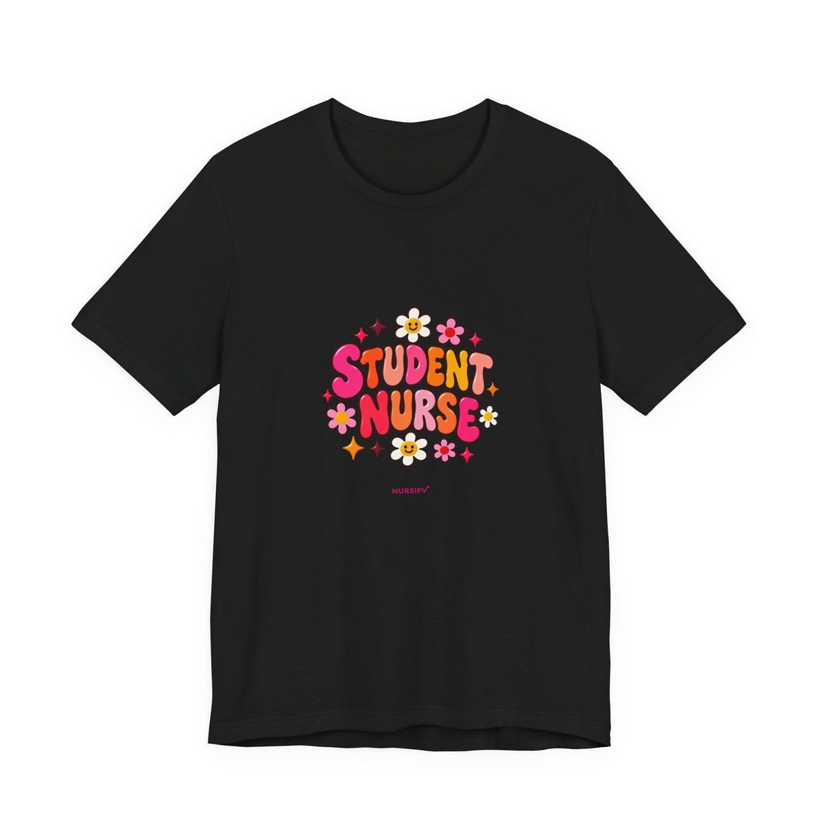 Student Nurse T-Shirt | Floral Button Design