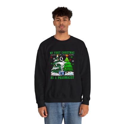 My First Christmas as a Pharmacist Sweatshirt, Pharmacy Symbol