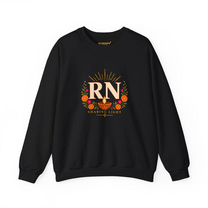 Sharing Light RN Diwali Crewneck Sweatshirt | Nursify