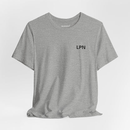 Nursify LPN short sleeve shirt from the professional pride collection, product gallery view.