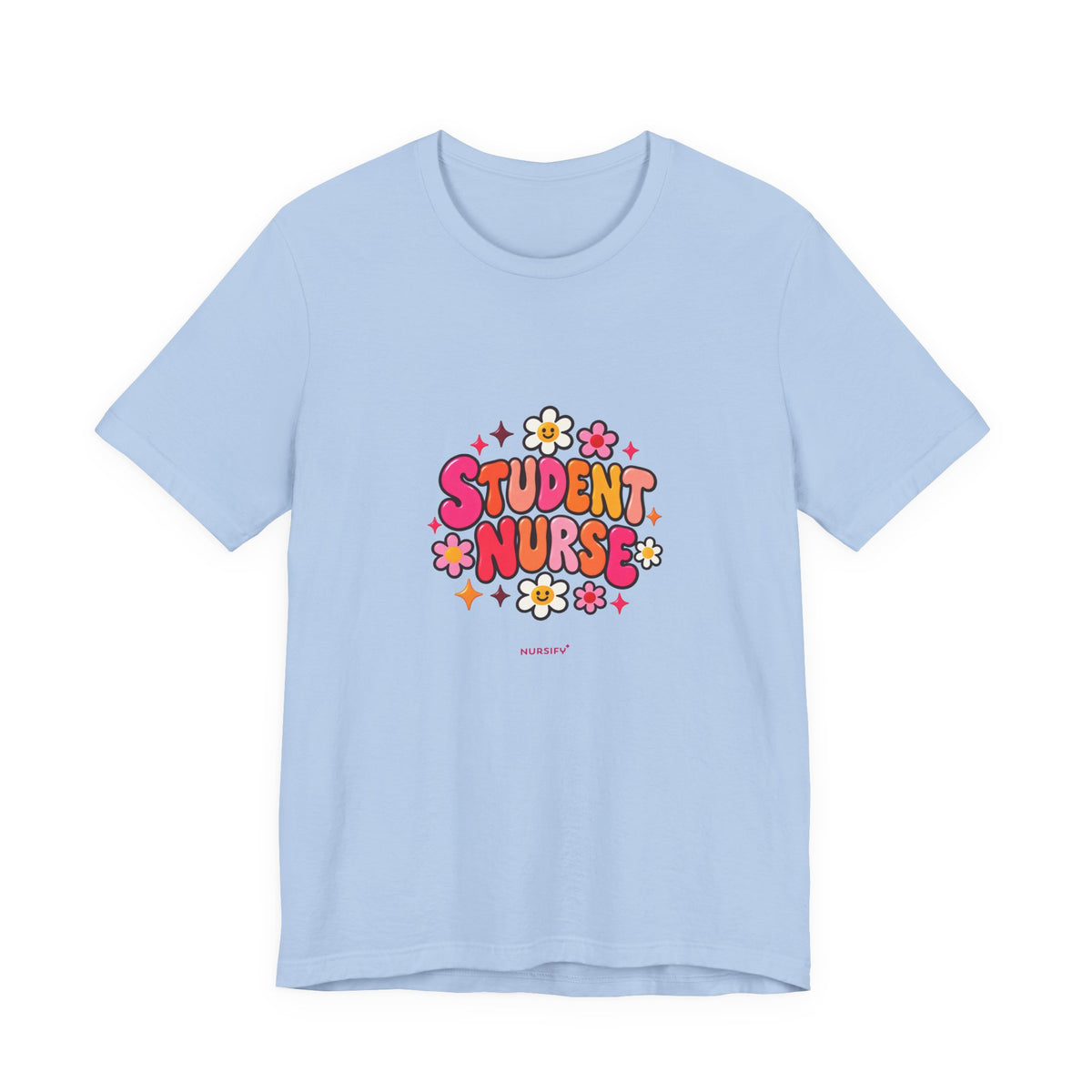 Student Nurse T-Shirt | Floral Button Design