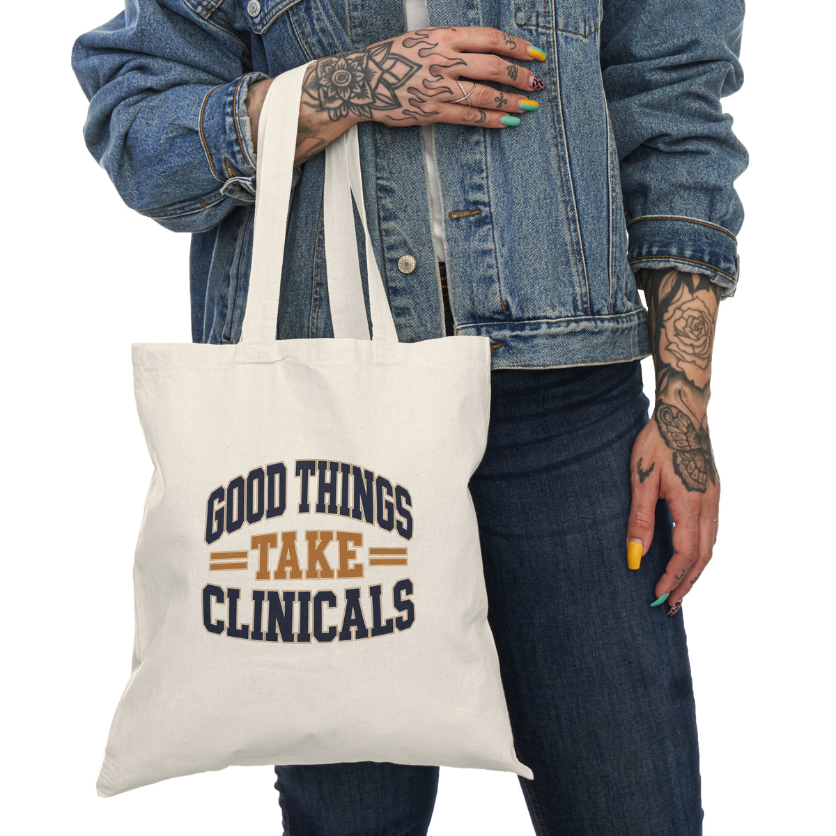 Good Things Take Clinicals Tote Bag | Collegiate Navy